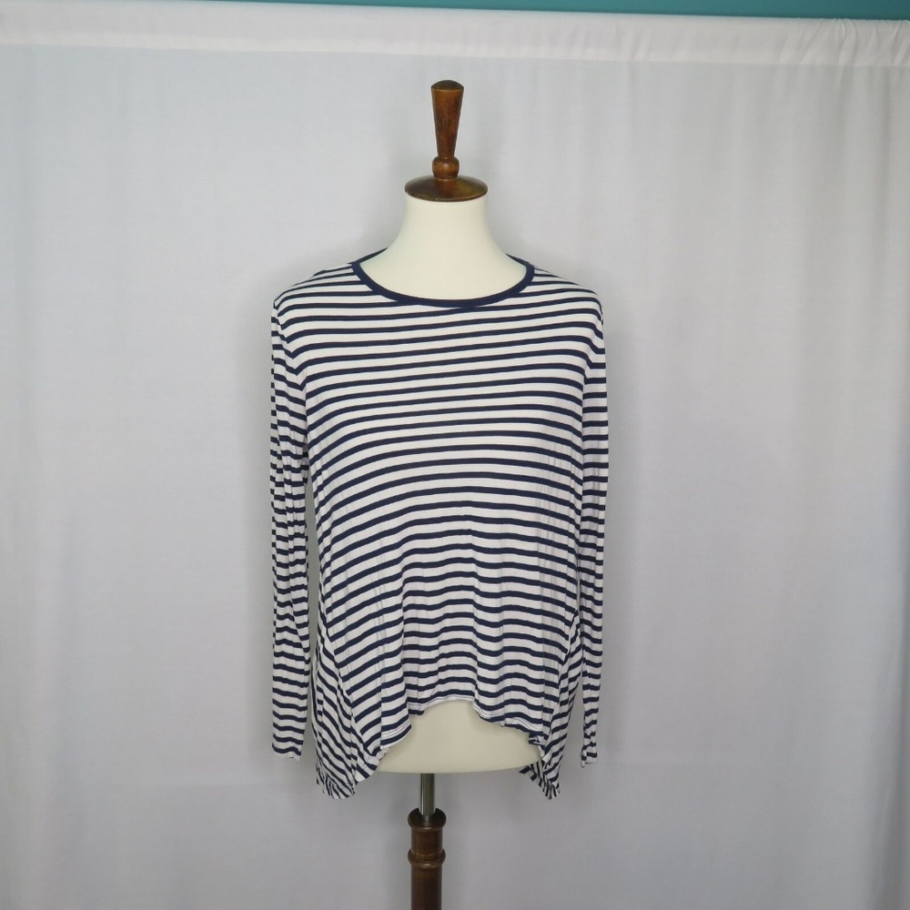 Banana Republic Blue White Stripe Long Sleeve Top - Picture 1 of 7